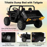12V 2-Seater Kids Ride On Dump Truck with Shovel and Remote Control