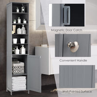 Giantex 182cm Bathroom Storage Cabinet, Wooden Bathroom, Freestanding Narrow Storage Cabinet