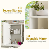 80 CM Wide Vanity Desk with Mirror and Stool Power Outlets