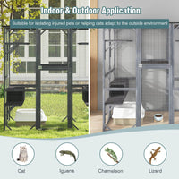 Large Outdoor Wooden Cat House 180cm Catio Enclosure w/Weatherproof Asphalt Roof