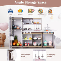 Kids Kitchen Playset Corner Toy Wooden Kitchen Set