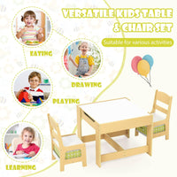 3-In-1 Kids Multi Activity Table & 2 Chairs Set for Toddlers