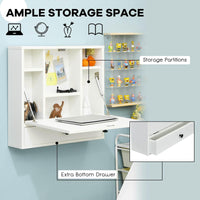 Floating Computer Desk with Storage Drawer & Shelves