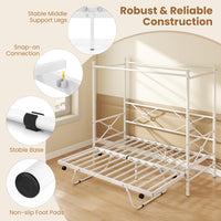 Giantex Single Size Canopy Daybed, Modern 4-Poster Metal Day Sofa Bed Frame
