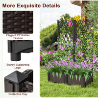 Raised Garden Bed with Trellis Double Planter Box for Climbing Plants