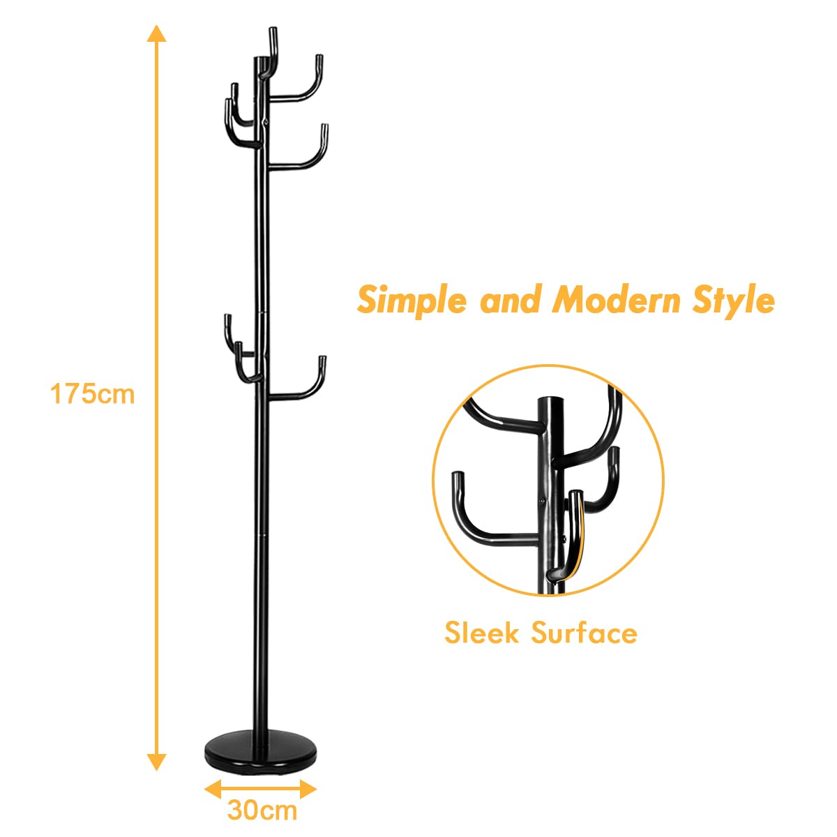 Giantex Metal Coat Rack Stand, Freestanding Coat Tree with 8 Hooks