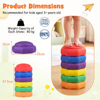 6-Piece Stackable Toddler Balance Stepping Stones for Sensory Play and Coordination