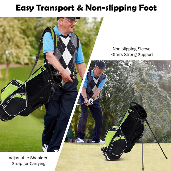 Stand Bag, Golf Club Bag with 6 Way Organizer Divider Top, 7 Zippered Pockets Including Cooler Bag & Waterproof Pockets