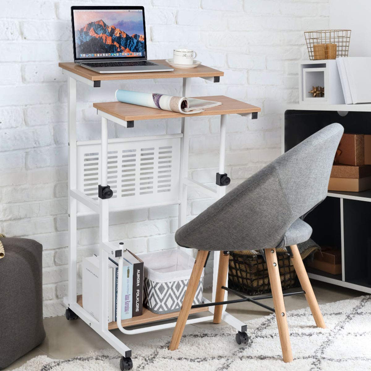 Stretchable Computer Desk Giantex Adjustable Computer Desk Office Desk w/Height Adjustable Deskt ...