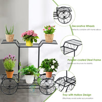 4-Tier Flower Stand, Iron Plant Stand for Indoor & Outdoor Use