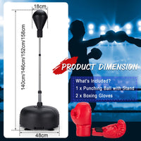Punching Bag with Stand and 4-Position Adjustable Height Setting