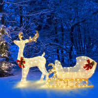 LED Christmas Light, Lighted Reindeer & Santa's Sleigh