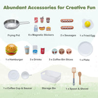 Pretend Play Market Food Cart with Ovens and Shelves for Boys and Girls