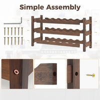 Giantex 3-Tier Bamboo Wine Rack, 18-Bottle Tabletop Wine Holder