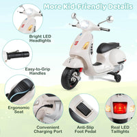 Licensed VESPA 12V Kids Electric Motorcycle with Dual Motors