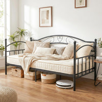 Giantex Metal Daybed Frame, 190 x 90 cm Sofa Bed with Classic Headboard