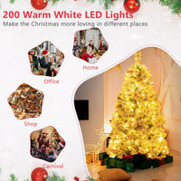 1.4M Hinged Flocked Christmas Tree with Pine Needles