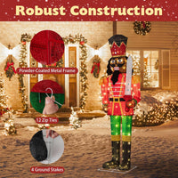 157CM Lighted Christmas Nutcracker with Glitter Sword and 100 LED Lights