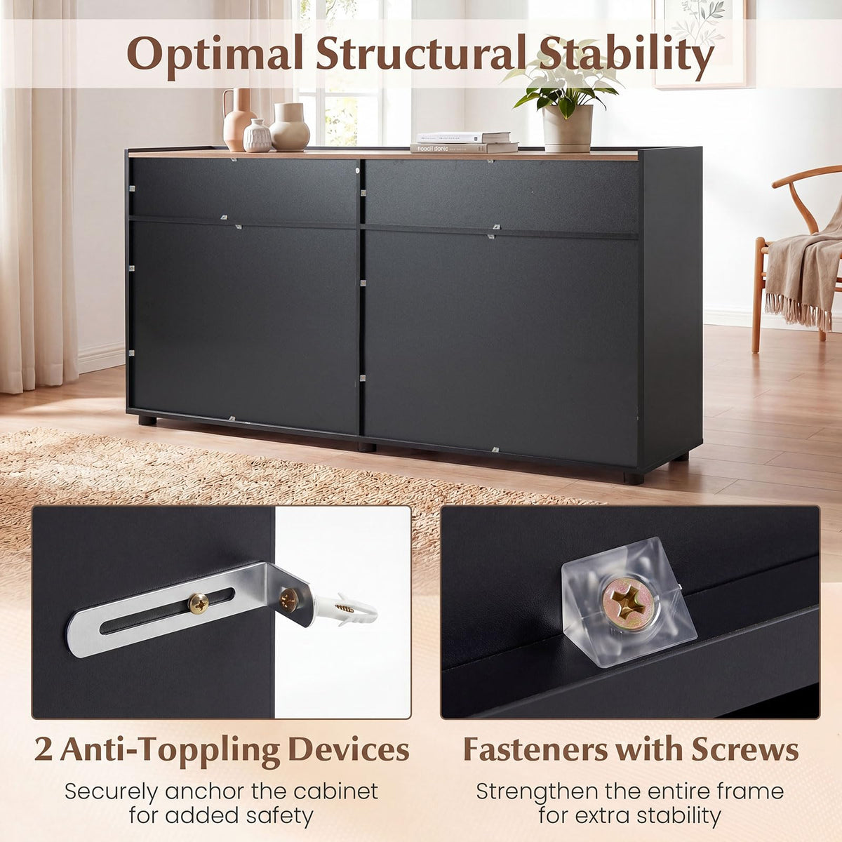 Giantex 160cm Sideboard Buffet Cabinet with Storage
