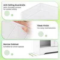 Bathroom Storage Cabinet Slim Floor Cabinet with Toilet Paper Holders Brush Compartment