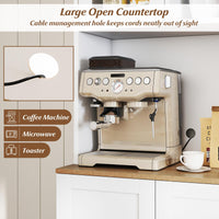 Kitchen Pantry Cabinet 170 CM Freestanding Tall Cupboard with Microwave Shelf