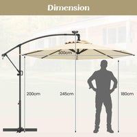 3M Solar LED Offset Cantilever Umbrella with Easy Tilt Adjustment