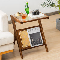 Giantex Boho End Table with Magazine Rack