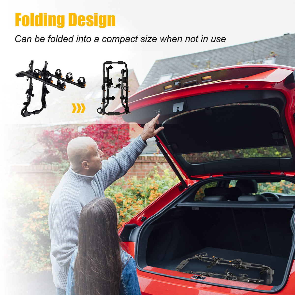 3-Bike Trunk Mount Rack with Adjustable Length Angle