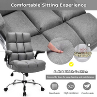 Giantex Gaming Office Chair w/Adjustable Height & Tilt Angle, Ergonomic Computer Chair (Grey)