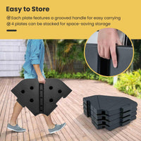 4-Piece Heavy-Duty Fillable Umbrella Base Stand for Garden Yard Poolside