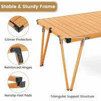 Folding Camping Table with Storage Bag and Waterproof Desktop