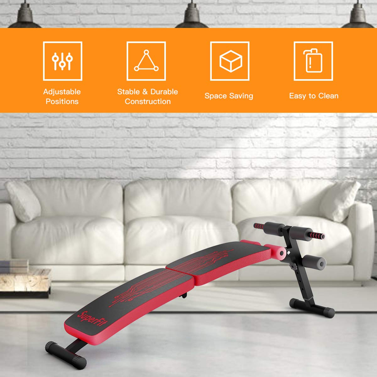 Foldable Workout Slant Bench for Home Gym