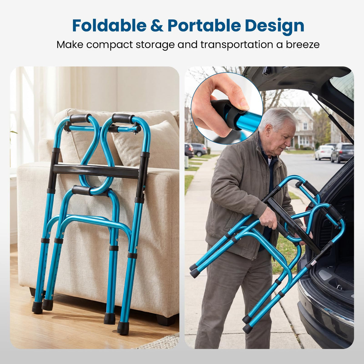 Folding Walker, Height Adjustable Walking Frame