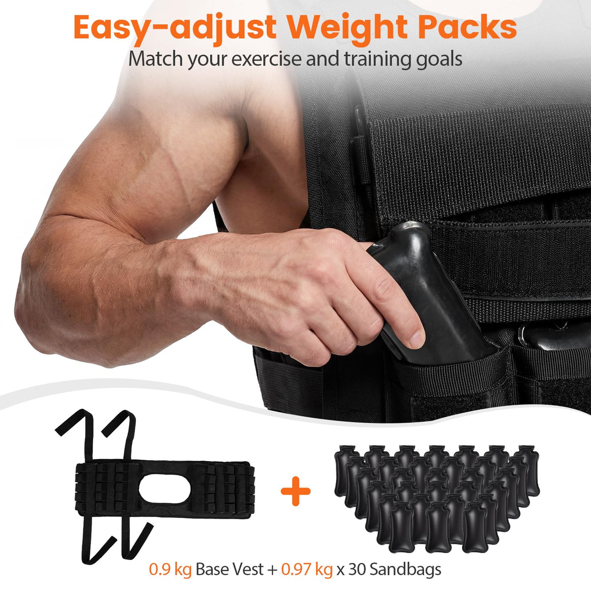 Adjustable Weighted Vest for Men and Women for Strength Training and Running