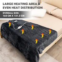 Electric Heated Blanket Throw, Double-Sided Fleece Soft Fast Heating Blanket w/9 Heat Settings, 9 Hours Timing Function