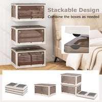 3-Pack Stackable Storage Bins with Lids 204 L Collapsible Plastic Container Box