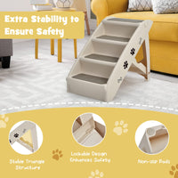 4 Steps Folding Dog Ramp Stairs, Portable Pet Climbing Ladder