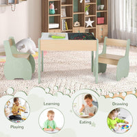 4-in-1 Wooden Kids Activity Table and Chair Set for Drawing and Studying