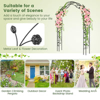 Giantex - 2 Half Garden Arch Trellis, 8.2ft Metal Garden Gazebo