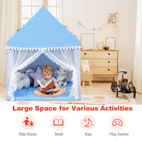 Kids Play Tent, Children Play House w/Solid Wood Frame & Cotton Mat