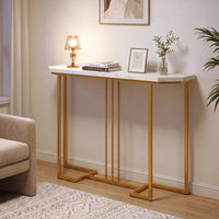 Giantex Modern Gold Console Table, 110 CM Narrow Entryway Table