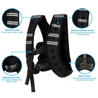 15 kg Training Vest with Adjustable Buckles and Net bag for Strengthening Muscles/Running/Walking