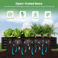 180x90x30cm Galvanized Raised Garden Bed with Greenhouse Cover