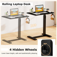 Mobile Standing Desk, Height Adjustable Overbed Bedside Table