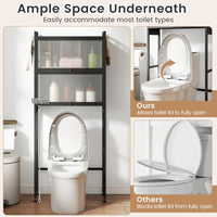 166 cm Over-the-toilet Cabinet Bathroom Organizer with Hooks