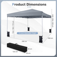 3 X 3 m Pop up Canopy Tent with Carrying Bag and 8 Stakes