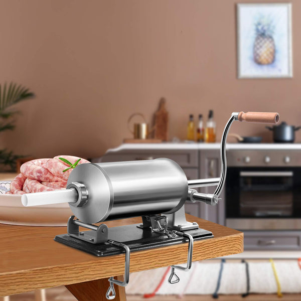 4.8L Stainless Steel Sausage Stuffer Maker Meat Filler Commercial