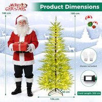 180cm Pre-Lit Artificial Christmas Tree w/ 890 Warm White Lights