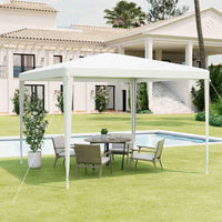 3m x3m Gazebo Shelter Patio Pavilion Screen Shelter w/Large Canopy & Steel Tubes