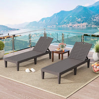 Chaise Lounge Chairs Set of 2 with 4-Position Adjustable Backrests